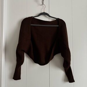 3/$45 Brown Knit Cropped Bolero Sweater
